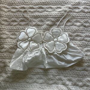 Elegant White Floral Women's Top